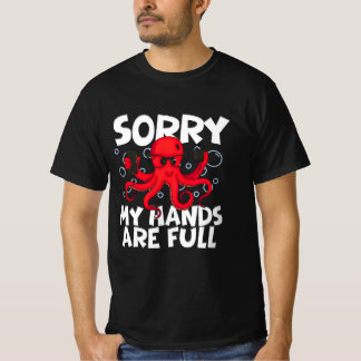 Funny Animal Design–Cool Octopus Holding Phones T-Shirt