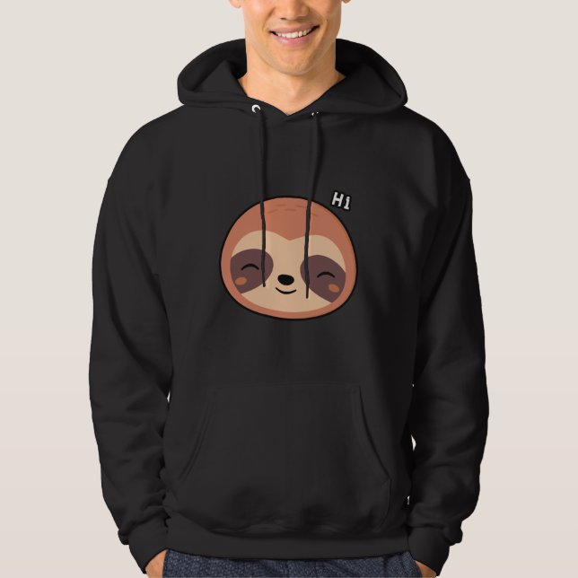 Funny Animal Faces Baby Sloth Pictures Hoodie (Front)