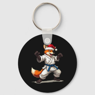 Funny Animal Fox In Karate Uniform For Christmas H Keychain