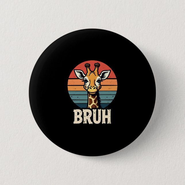 Funny Animal Giraffe Meme Face Festive Xmas T-Shir 2 Inch Round Button (Front)