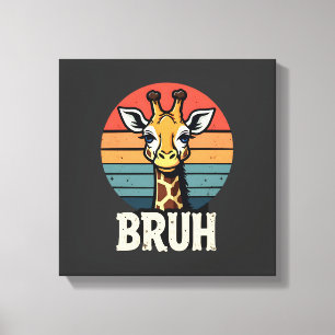 Funny Animal Giraffe Meme Face Festive Xmas T-Shir Canvas Print