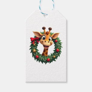 Funny Animal Giraffe Meme Face Festive Xmas T-Shir Gift Tags
