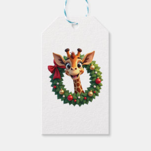 Funny Animal Giraffe Meme Face Festive Xmas T-Shir Gift Tags
