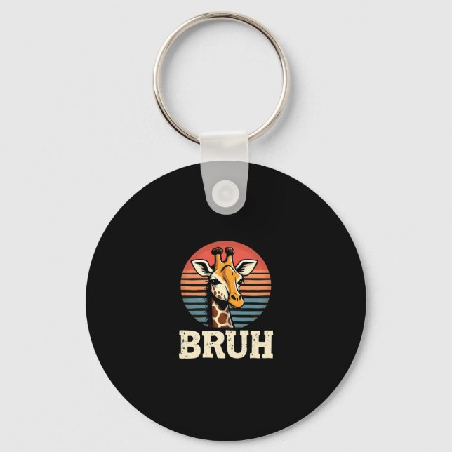 Funny Animal Giraffe Meme Face Festive Xmas T-Shir Keychain (Front)