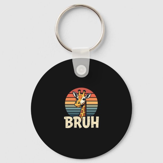 Funny Animal Giraffe Meme Face Festive Xmas T-Shir Keychain (Front)