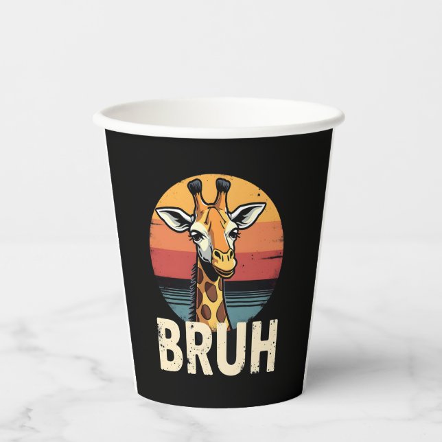 Funny Animal Giraffe Meme Face Festive Xmas T-Shir Paper Cups (Front)