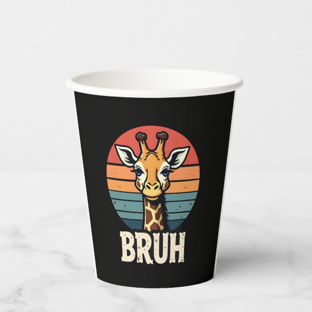 Funny Animal Giraffe Meme Face Festive Xmas T-Shir Paper Cups (Front)