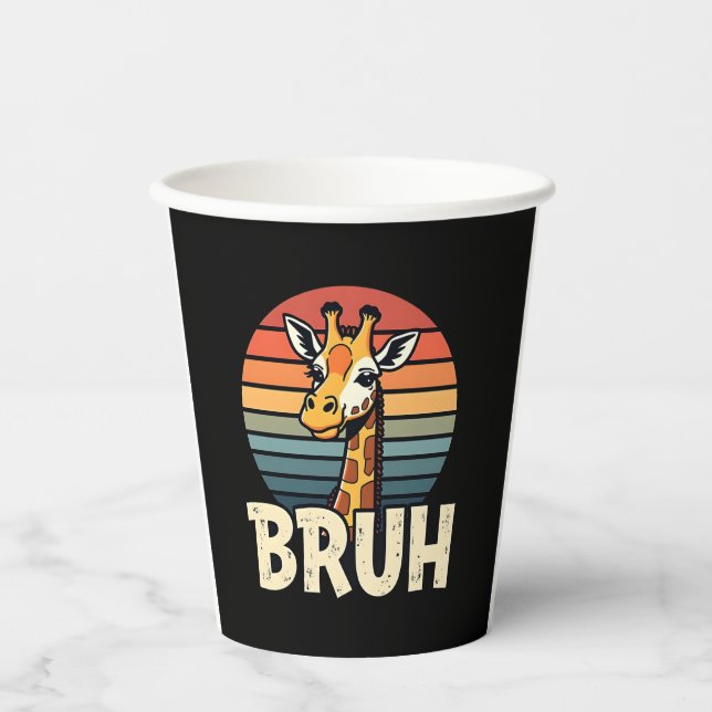 Funny Animal Giraffe Meme Face Festive Xmas T-Shir Paper Cups (Front)