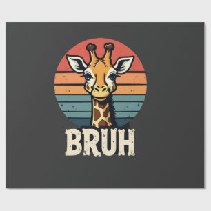 Funny Animal Giraffe Meme Face Festive Xmas T-Shir Wrapping Paper