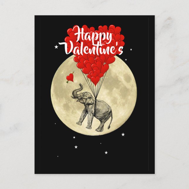 Funny animal kids Valentine's day Announcement Postcard (Front)