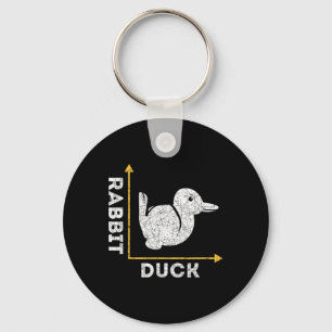 Funny Animal Lover Gift Optical Illusion Duck Or R Keychain