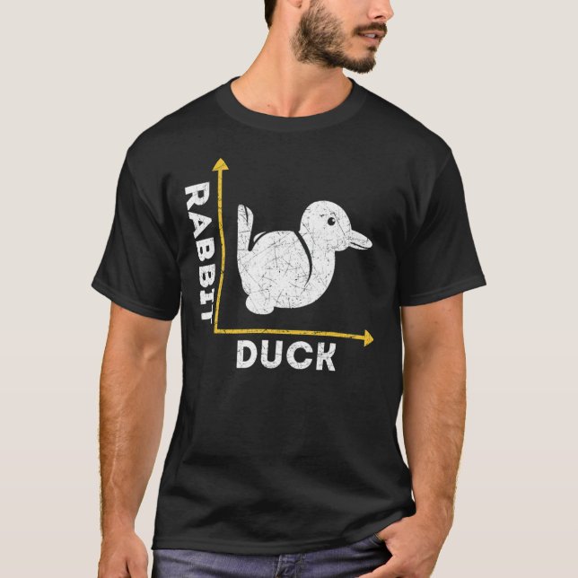 Funny Animal Lover Gift Optical Illusion Duck Or R T-Shirt (Front)