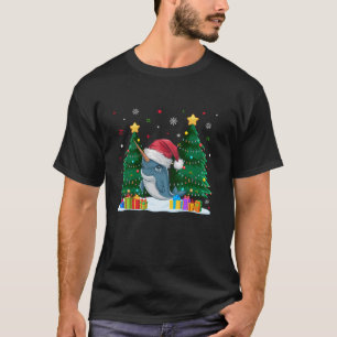 Funny Animal Lovers Narwhal Santa Hat Ugly Christm T-Shirt