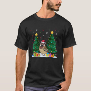 Funny Animal Lovers Sparrow Santa Hat Ugly Christm T-Shirt