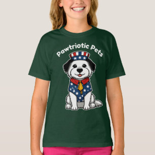 Funny animal Pawtriotic Pets Dog Cat Long Sleeve  T-Shirt