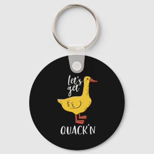 Funny Animal Pun and Humour Let's Get Quacking Keychain