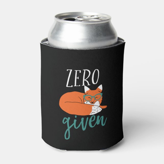 Funny Animal Pun and Humour Zero Fox Given Can Cooler (Can Front)