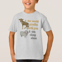 Funny Animal Pun Giraffe and Sheep