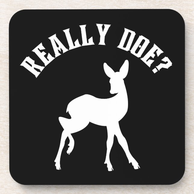 Funny Animal Pun Really Doe Coaster (Front)