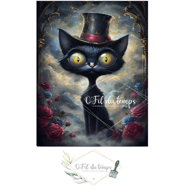 Funny Animal with Hat Decoupage paper.  Tissue Paper (Creator Uploaded)