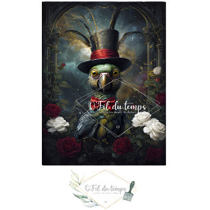 Funny Animal with Hat Decoupage paper. Tissue Paper