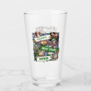 Funny Animals Add The New Year Sports Fans Cartoon Glass