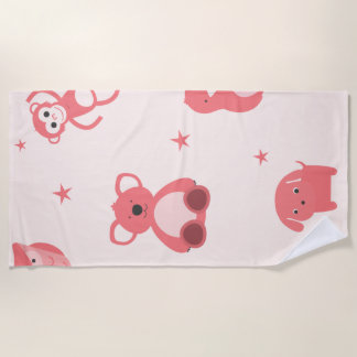 Funny animals beach towel