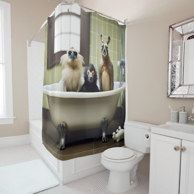 Funny animals in bathroom (In Situ)