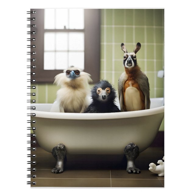 Funny animals in bathroom notebook (Front)
