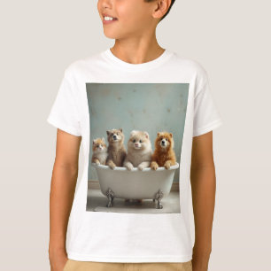 Funny animals in bathtub T-Shirt