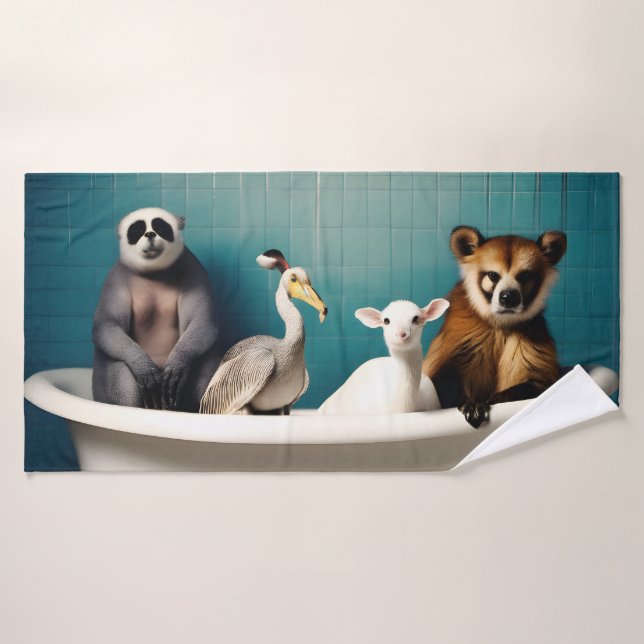 Funny animals in the bathroom bath towel (Bath Towel)
