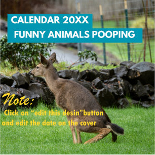 Funny Animals Pooping 2026 Personalized Calendar