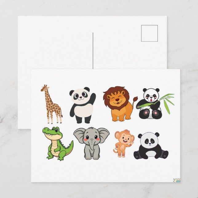 FUNNY ANIMALS POSTCARD (Front/Back)