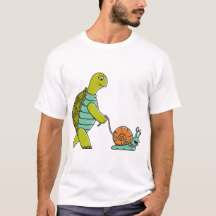 Funny Animals Turtle And Snail T-Shirt