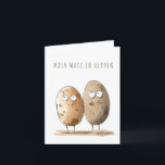 Funny Anniversary Pun Humor Mash Made in Heaven Card<br><div class="desc">Spread some laughter with our hilarious and customizable greeting card! Featuring a charming watercolour illustration of two potatoes and the pun-filled message "MASH MADE IN HEAVEN" on one side, and heartfelt anniversary wishes "Here's to Another Year of Spud-tacular Love!" on the inside, this card offers a sweet and humorous way...</div>