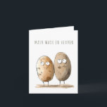 Funny Anniversary Pun Humor Mash Made in Heaven Card<br><div class="desc">Spread some laughter with our hilarious and customizable greeting card! Featuring a charming watercolour illustration of two potatoes and the pun-filled message "MASH MADE IN HEAVEN" on one side, and heartfelt anniversary wishes "Here's to Another Year of Spud-tacular Love!" on the inside, this card offers a sweet and humorous way...</div>