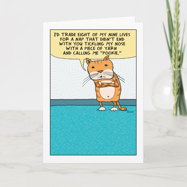 Funny Annoyed and Grumpy Cat birthday card (Front)