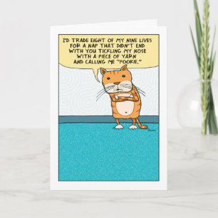Funny Annoyed and Grumpy Cat birthday card