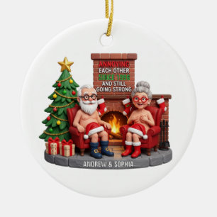 Funny Annoying Since Custom Couple Ornament