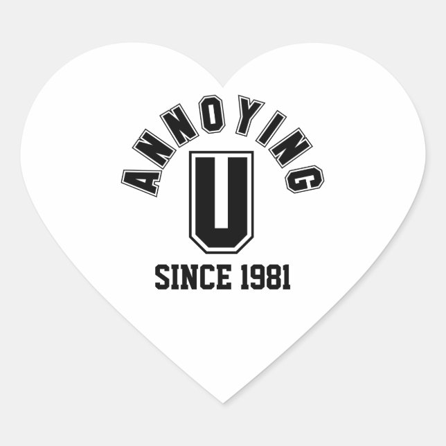 Funny Annoying You Stickers, Black Heart Sticker (Front)