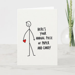 Funny Annual Paper And Candy Card