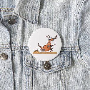 Funny Anteater Cartoon Quirky Running Animal 3 Inch Round Button