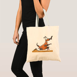 Funny Anteater Cartoon Quirky Running Animal Tote Bag