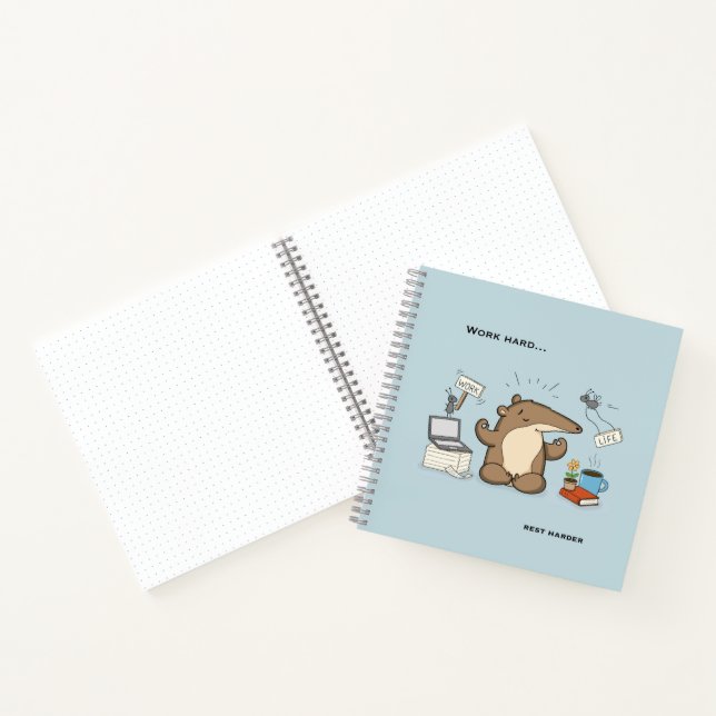 Funny Anteater Notification Hunter Illustration Notebook (Inside)