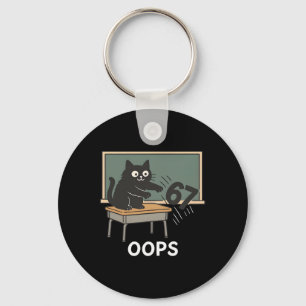 Funny Anti 67 Teacher Six Seven 6-7 Meme Cat Teach Keychain