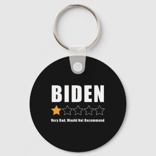 Funny Anti Biden Pro Trump 1 Star Rating Election Keychain