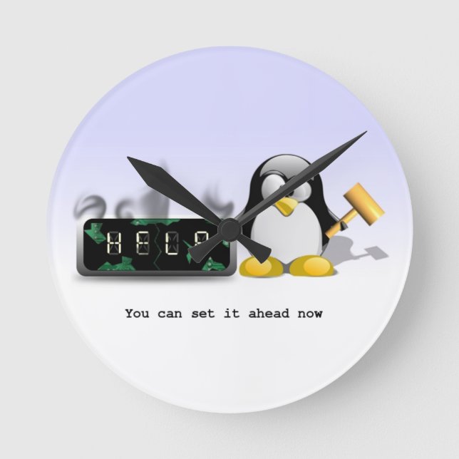 Funny Anti Daylight Saving Time Numberless Clock (Front)