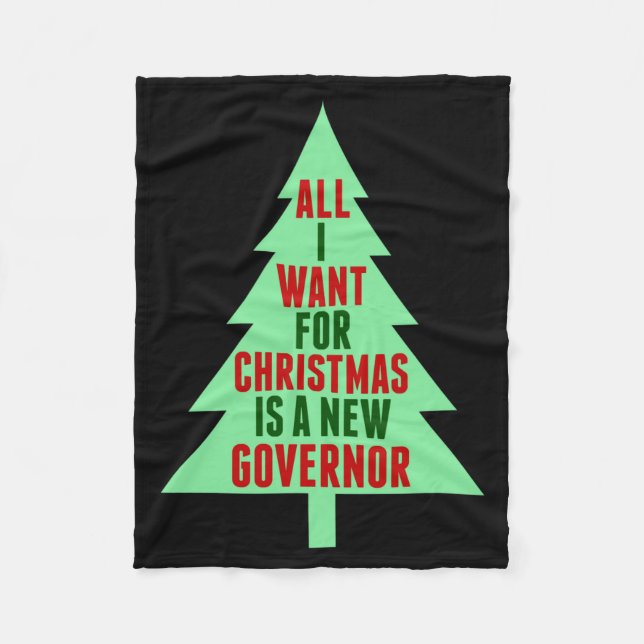 Funny Anti Governor Litical Christmas Humor  Fleece Blanket (Front)