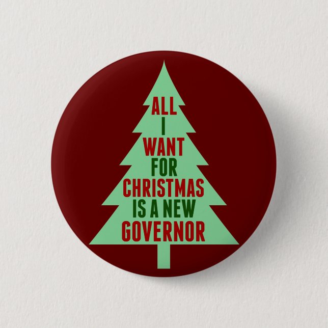 Funny Anti Governor Political Christmas Humour 2 Inch Round Button (Front)