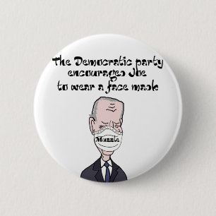 Funny anti Joe Biden wearing Mask Politics 2 Inch Round Button